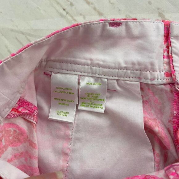 Lilly Pulitzer Pink White Paisley Walsh Chino Short summer, vacation womens 2 - Picture 6 of 6